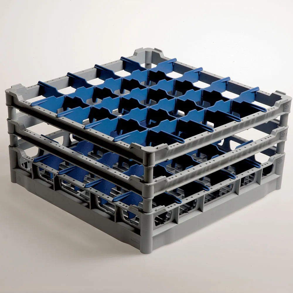 Mand 25 glazen Ø 90 mm, h210 "gebogen", Polyp. - Main Image