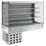 Muurmodel met kuip en "vierkante" open uitstalvitrine 3 niveau's (met gordijn), gekoeld, geventileerd, 4x GN 1/1 - Main Image