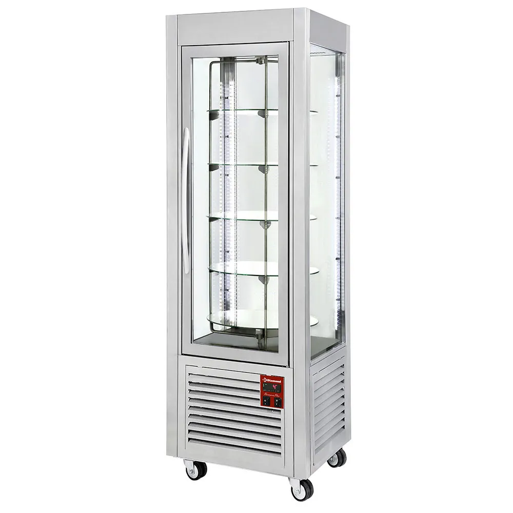 Panoramische vitrine, 5 draaiende plateaus, 360 LT, RVS. - Main Image