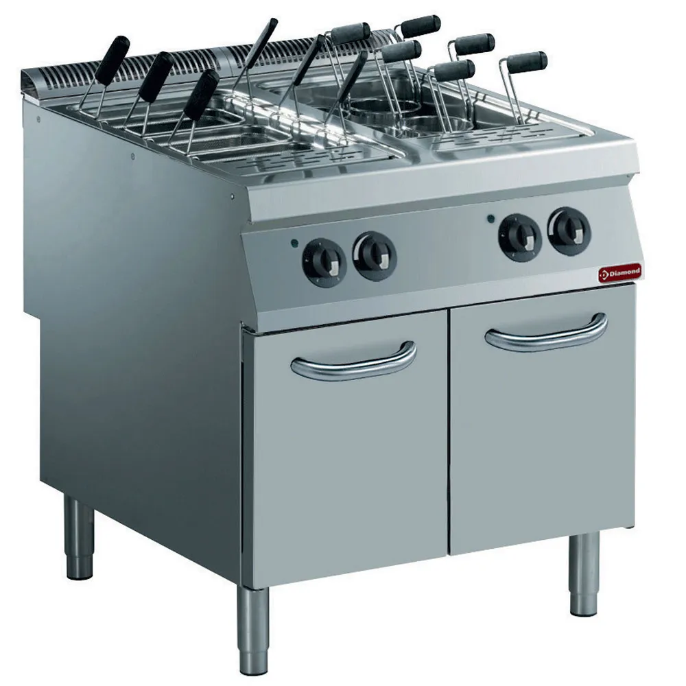 Pastakoker elektrisch 2 kuipen GN 1/1 op meubel - Main Image