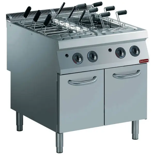 Pastakoker gas, 2 kuipen GN 1/1, op meubel (zonder korven) - Main Image