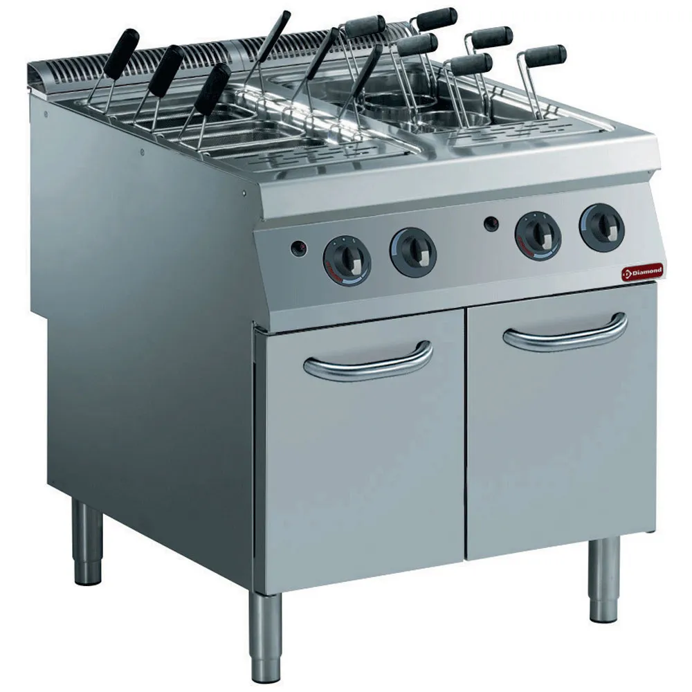 Pastakoker gas, 2 kuipen GN 1/1, op meubel (zonder korven) - Main Image