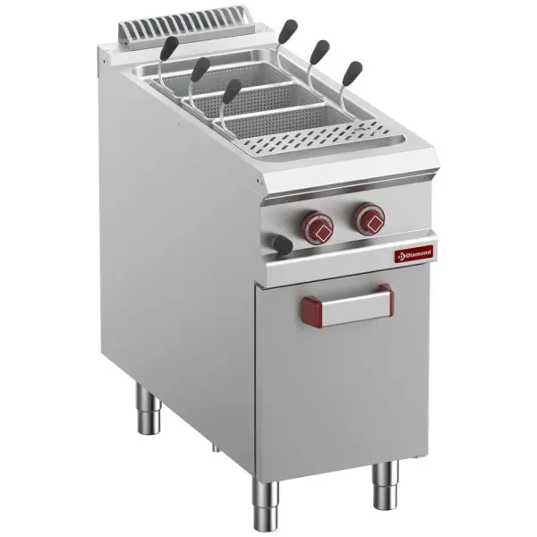 Pastakoker op gas, 1 kuip, 40 liter, op gesloten kast (zonder manden) - Main Image