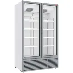 Positieve gekoelde vitrine 1142 liter, 2 draaideuren - WIT - Main Image