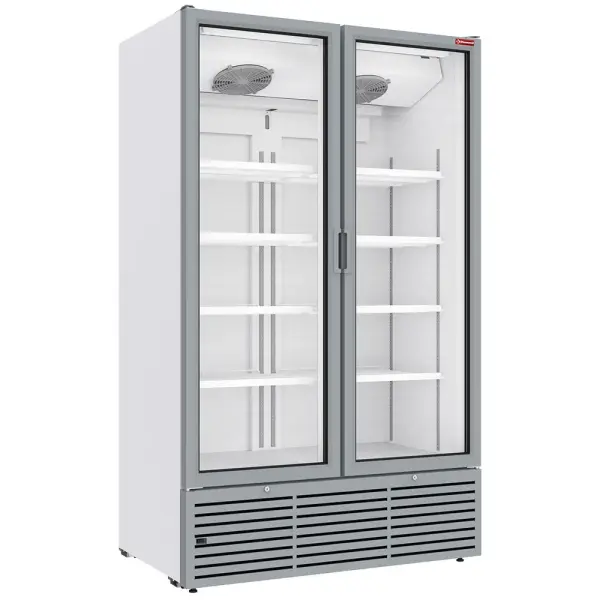 Positieve gekoelde vitrine 1142 liter, 2 draaideuren - WIT - Main Image