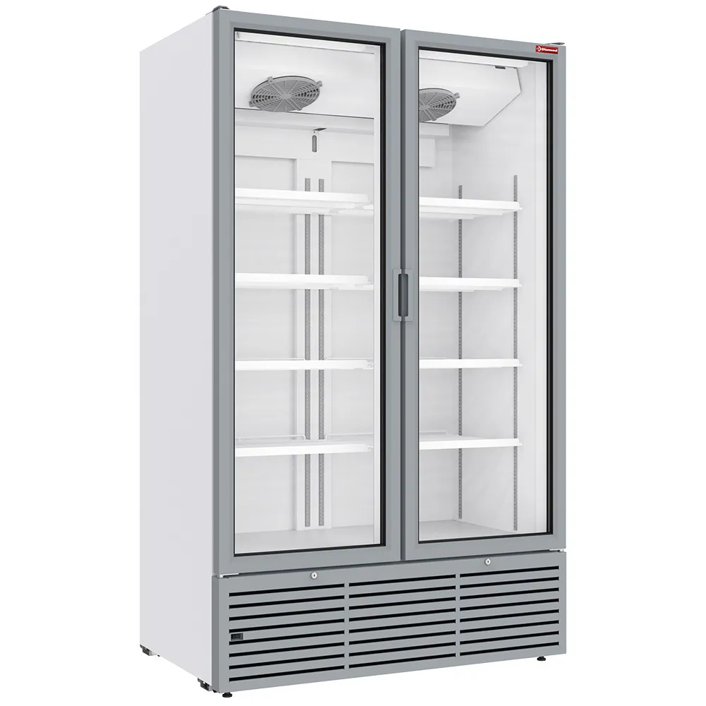Positieve gekoelde vitrine 1142 liter, 2 draaideuren - WIT - Main Image