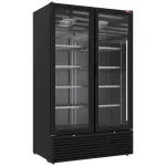 Positieve gekoelde vitrine 1142 liter, 2 draaideuren - ZWART - Main Image