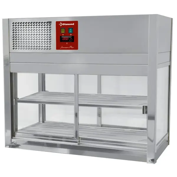 Positieve uitstalvitrine, 4 glazen zijden, 2 schuifdeuren - Main Image