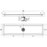 Roestvrij stalen vloerafvoergoot 1200x300, zijdelingse uitgang - Image 2
