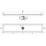 Roestvrij stalen vloerafvoergoot 1500x300, zijdelingse uitgang - Image 2