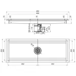 Roestvrij stalen vloerafvoergoot 900x300, zijdelingse uitgang - Image 2