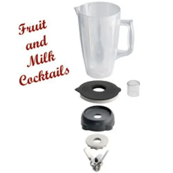 Ronde beker in Lexan 2 liters met deksel en mes (4 bladen) - Main Image