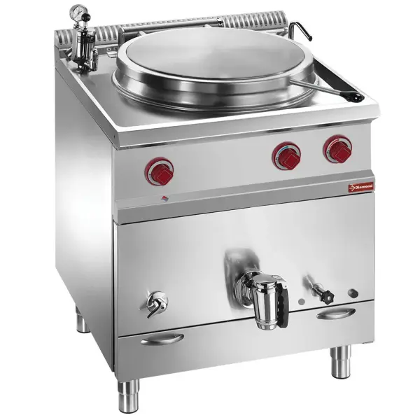 Ronde gas kookketel 50 liter, indirecte verwarming - Main Image