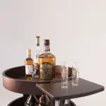 Ronde kar voor flessen, 3 niveau's hout "wengé" - Image 2