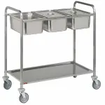 Serveerwagen in R.V.S., 3x GN 1/1 + 1 niveau - Main Image