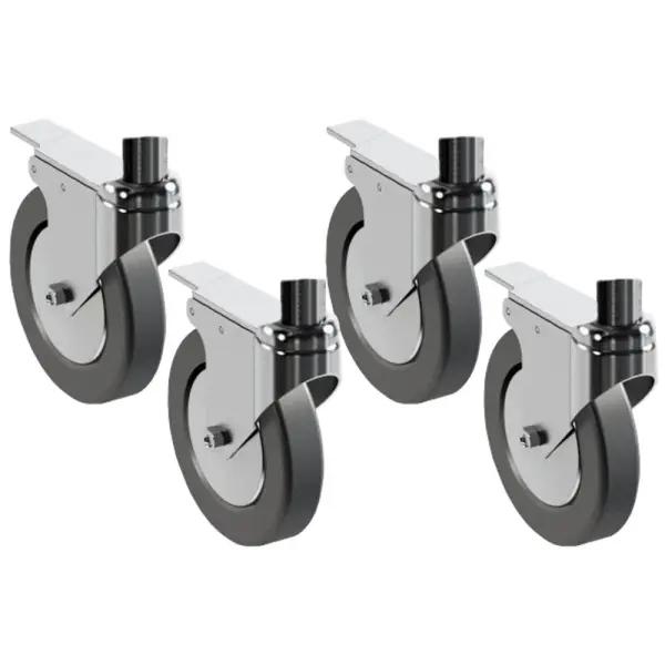 Set van 4 wielen, 2 met remmen voor ondersteuning van pizzaovens - Main Image