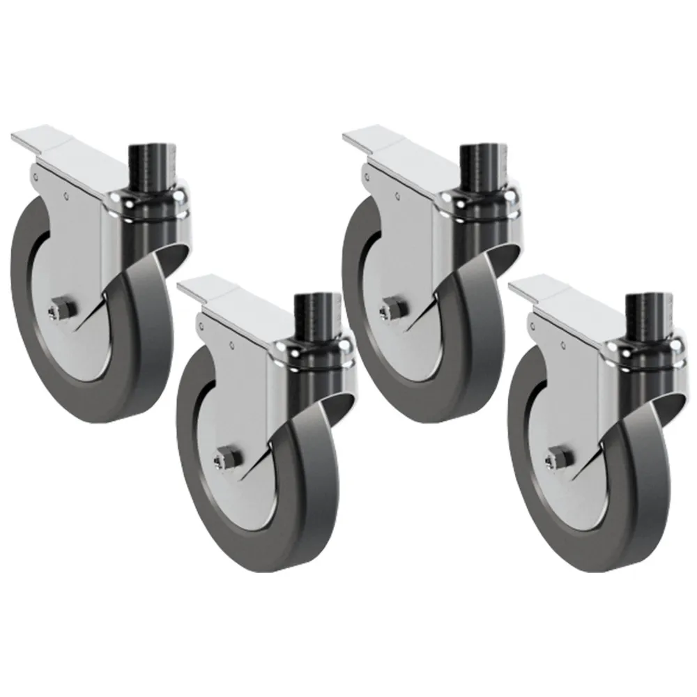 Set van 4 wielen, 2 met remmen voor ondersteuning van pizzaovens - Main Image