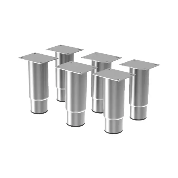 Set van 6 verstelbare roestvrijstalen poten (h.125mm) - Main Image