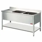 Spoeltafel met 2 kuipen en 1 druipvlak - Main Image