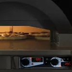 Statische koepeloven, vaste bakplaat, 9 pizza's (Ø 33) met onderstel op wielen - ZWART - Image 2