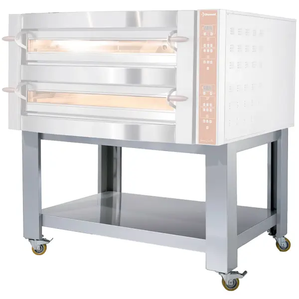 Steun in "imitatie R.V.S." voor GDX4/35-DP + 4 wielen, 2 met rem - Main Image