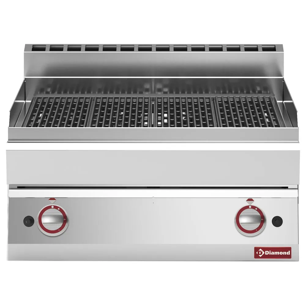 Stoom-grill op gas, met gietijzeren braadrooster -Top- - Main Image