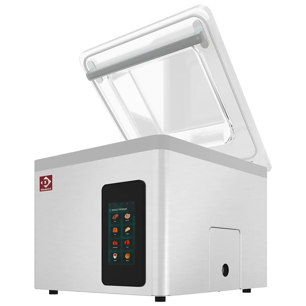 Vacuümmachine, roestvrijstalen kuip 370x420xh180 mm. 21 m3/u TOUCH-scherm - Main Image