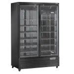 Verticale koelkastvitrine, 2 deuren, 1085 liter - ZWART - Main Image