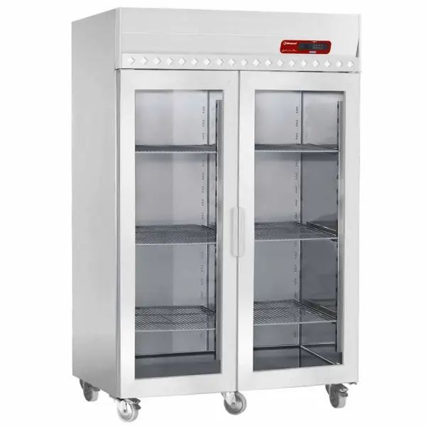 Vrieskast geventileerd 1400 liter, 2 glazen deuren GN 2/1, op wielen - Main Image