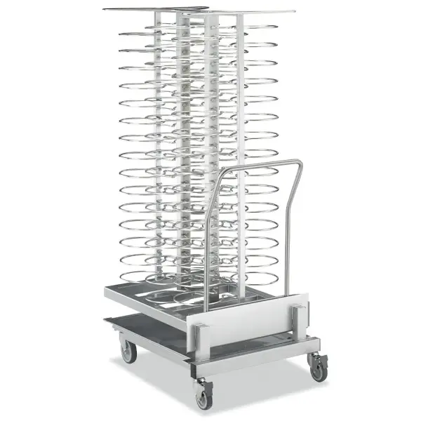 Wagen en uittrekbare lader, voor 92 borden (ø 300 mm) voor oven 20x GN 2/1 (ruimte 75 mm) - Main Image