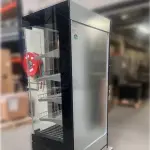 Warmte vitrine, zelfbediening, met glazen deur, op wielen - FULL BLACK - Image 2