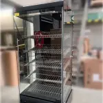 Warmte vitrine, zelfbediening, met glazen deur, op wielen - FULL BLACK - Image 4