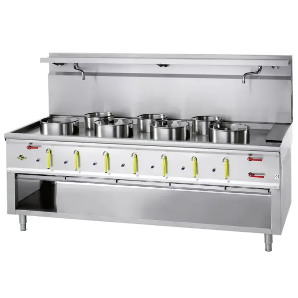 Wok-fornuis 7 branders met watergordijn - Main Image