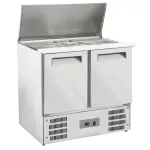 Refrigerated saladette with lid 2x GN 1/1 + 3x GN 1/6-150 mm + reserve 2 doors GN1/1 - Main Image