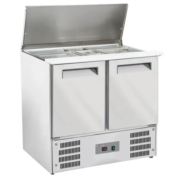 Refrigerated saladette with lid 2x GN 1/1 + 3x GN 1/6-150 mm + reserve 2 doors GN1/1 - Main Image