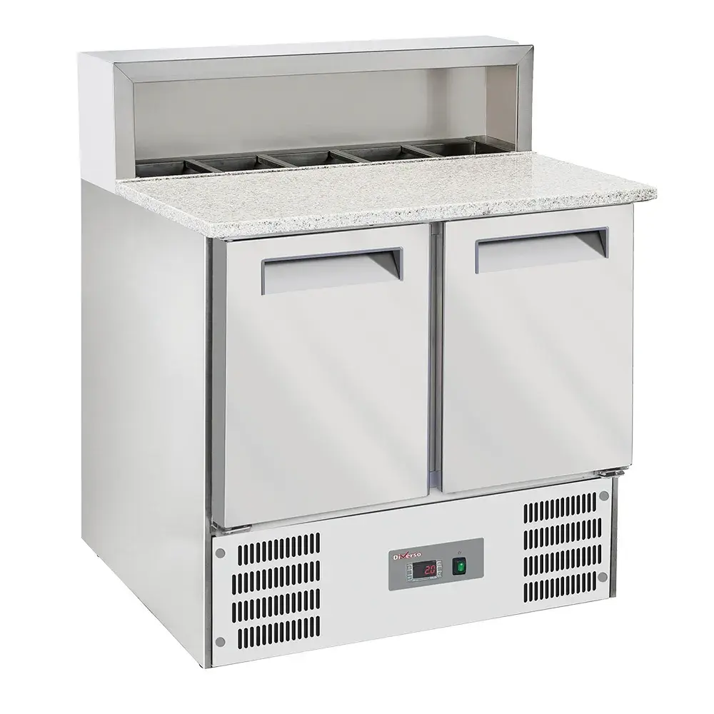 2-deurs gekoelde pizzas tafel GN1/1, gekoelde structuur 5x GN1/6-150 mm - Main Image