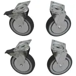 4 Wielen kit in RVS voor kast, 2 met rem - Main Image