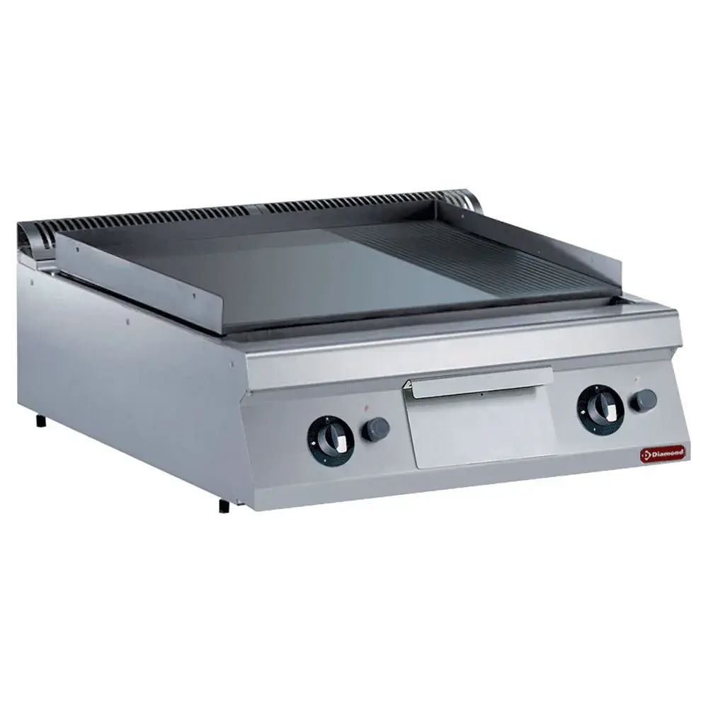 Bakplaat op gas, 2/3 vlak en 1/3 geribd -TOP- - Main Image