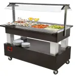 Buffet - Salad bar, gekoeld, 4x GN 1/1-150 (Wengé hout) - Main Image