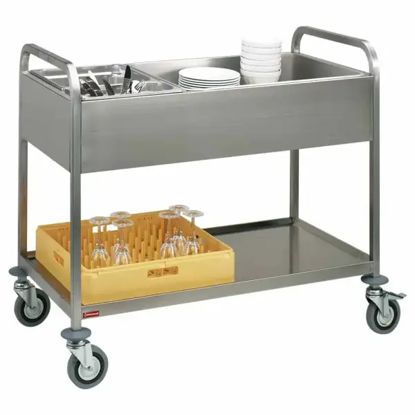 Dresseerwagen in R.V.S., 3x GN 1/1, ondertablet - Main Image