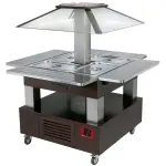 Eiland Buffet - Salad bar, gekoeld, 4x GN 1/1-150 (Wengé hout) - Main Image