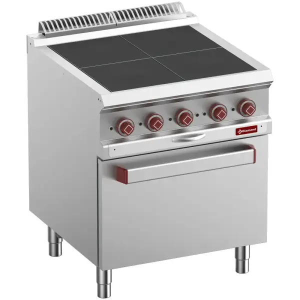Elektrisch fornuis 4 uitgelijnde platen, op convectie oven GN 1/1 - Main Image