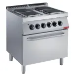 Elektrisch fornuis 4 vierkante platen, elektrische oven GN 2/1 - Main Image