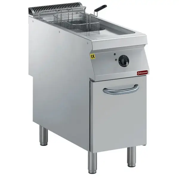 Elektrische friteuse 1 kuip "Y" 15 liter, buitenkant branders, op meubel - Main Image