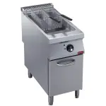 Elektrische friteuse 1 kuip "Y" 23 liter, buitenkant branders, op meubel - Main Image