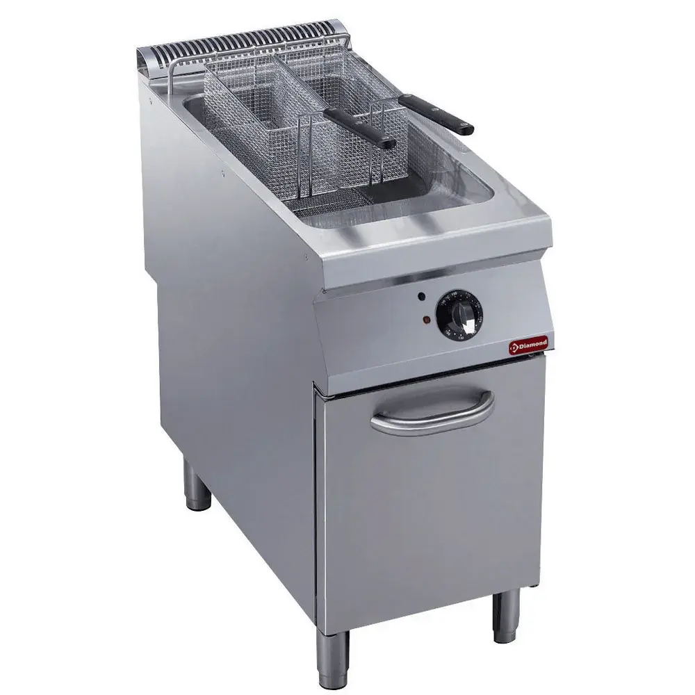 Elektrische friteuse 1 kuip "Y" 23 liter, buitenkant branders, op meubel - Main Image