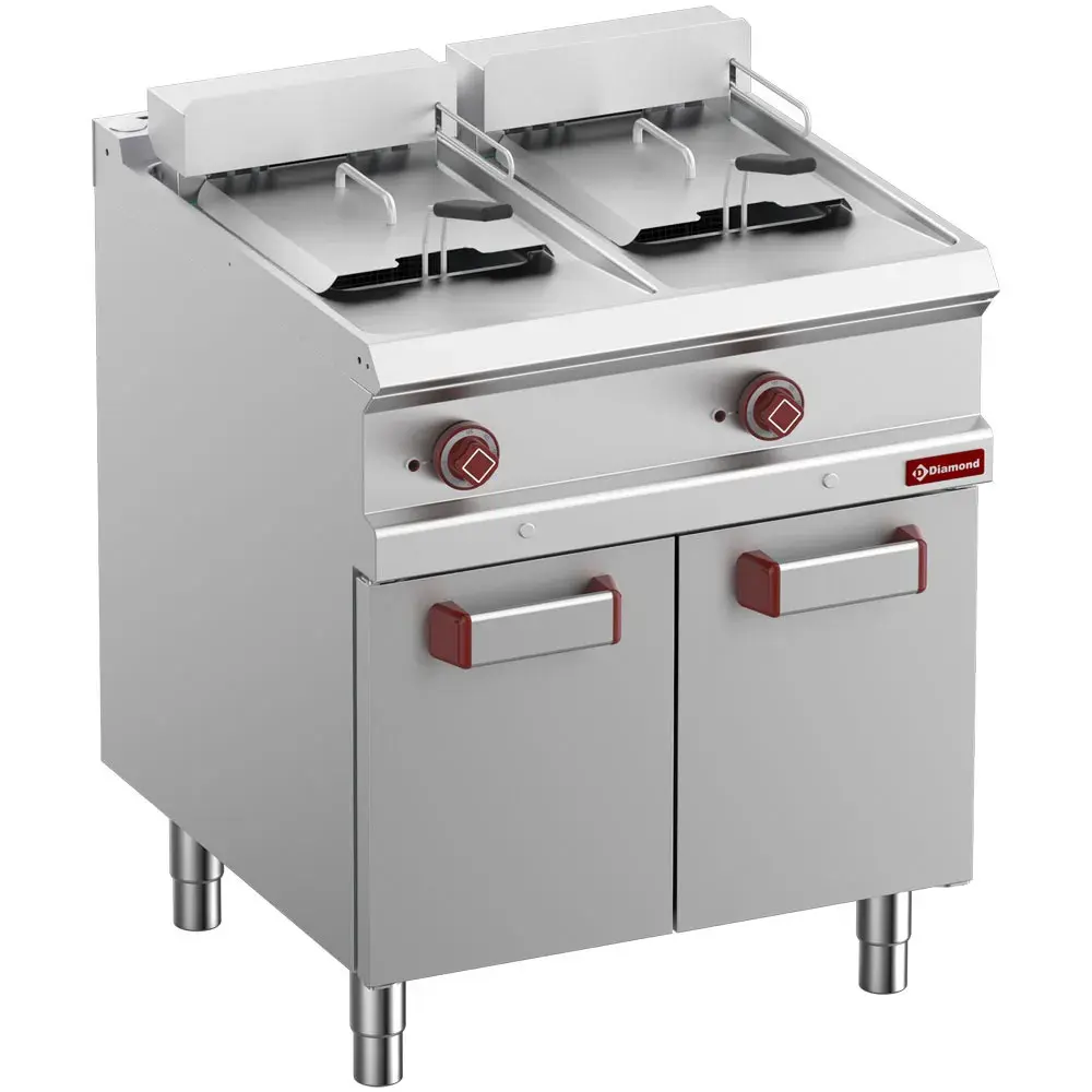 Elektrische friteuse 2 kuipen 13 liter op kast - Main Image