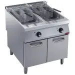 Elektrische friteuse 2 kuipen "Y" 23 lit., buitenkant branders, op meubel - Main Image