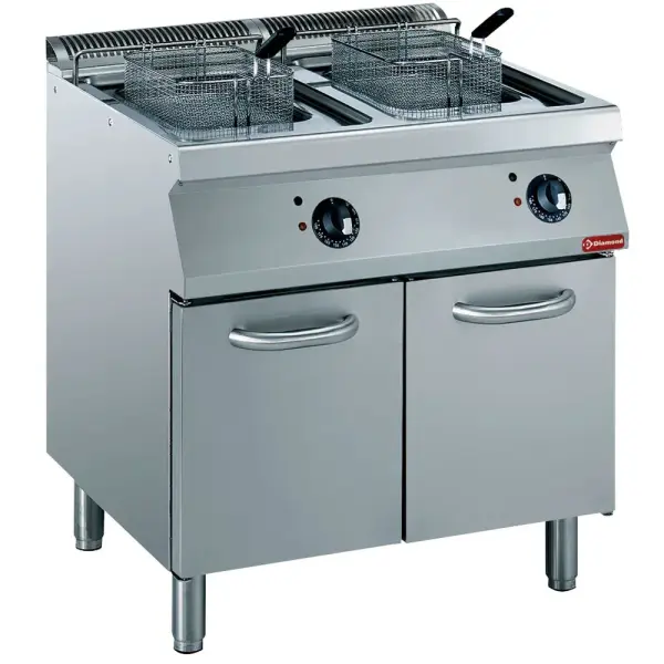 Elektrische friteuse kuip in "Y" 2x 15 liter, buitenkant elementen op kast - Main Image
