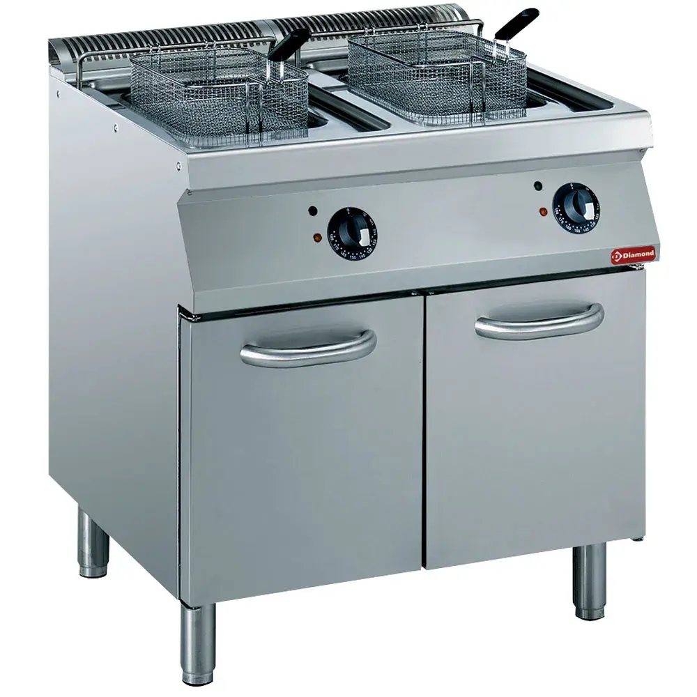 Elektrische friteuse kuip "Y" 2x 15 liter, buitenkant elementen op kast - Main Image